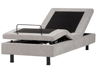 Verstelbaar bed zonder hoofdbord Stof DUKE 90 x 200 cm Lichtgrijs