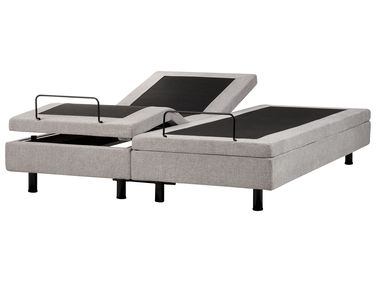 Verstelbaar bed zonder hoofdbord Stof DUKE 180 x 200 cm Lichtgrijs