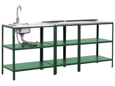 Tuin keukenset 3-delig met spoelbak VILAMA Metaal Groen