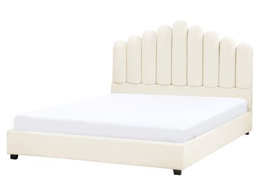 Bed Velvet VINCENNES 140 x 200 cm (EU Double) Off-White