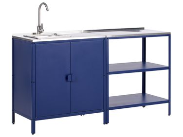 Tuin keukenset 2-delig met spoelbak VILAMA Metaal Blauw