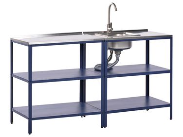 Tuin keukenset 2-delig met spoelbak VILAMA Blauw