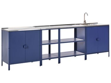 Tuin keukenset 4-delig met spoelbak VILAMA Metaal Blauw