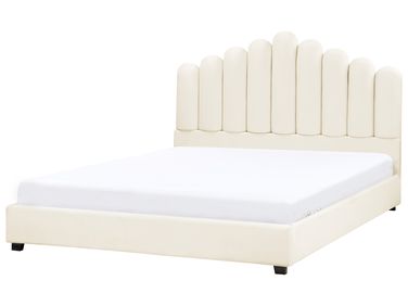 Bed Velvet VINCENNES 180 x 200 cm (EU Super King) Off-White