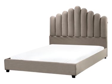 Waterbed Velvet VINCENNES 140 x 200 cm (EU Double) Taupe
