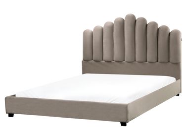 Waterbed Fluweel VINCENNES 160 x 200 cm Taupe