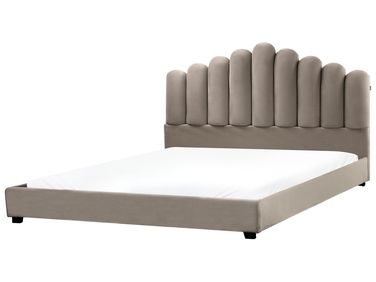 Waterbed Fluweel VINCENNES 180 x 200 cm Taupe
