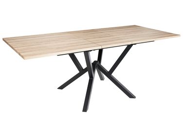 Table de salle à manger extensible ANSELL Marron clair 160/200 cm 90 cm