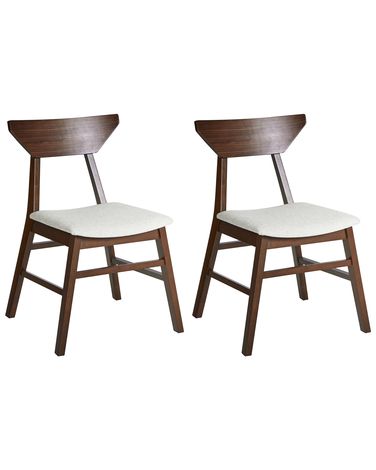 Set of 2 Dining Chairs HOPKINS Wood Dark Brown
