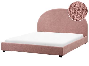 Waterbed Bouclé VAUCLUSE 160 x 200 cm Pastelroze