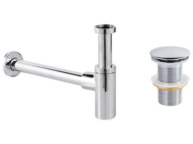 Siphon de cuvette avec vidange clic-clac MAFREDI Laiton Argenté