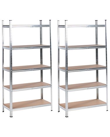 Set van 2 garagerekken XITTA Metaal 150 cm 75 cm Zilver