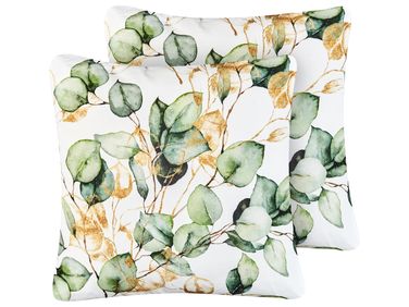 Set van 2 tuinkussens GLADE bladpatroon 45 x 45 cm Meerkleurig