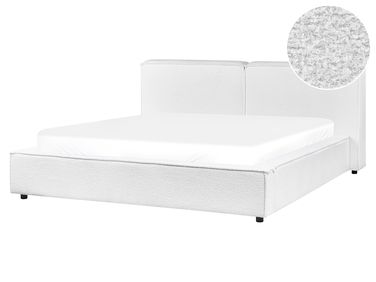 Waterbed Bouclé LINARDS 160 x 200 cm Wit