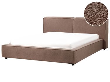Waterbed Bouclé LINARDS 160 x 200 cm Bruin