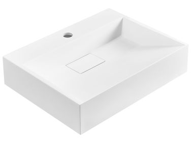 Vasque suspendue QUENKO 50 x 38 cm Moulage minéral Blanc