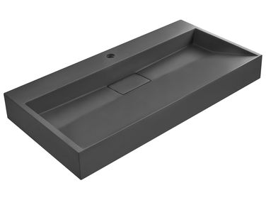 Vasque suspendue QUENKO 90 x 46 cm Moulage minéral Noir