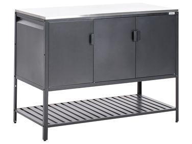 Outdoor Kitchen Cabinet MAENZA Metal Black