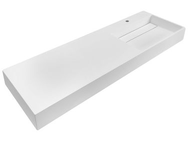 Vasque suspendue CUSCO 150 x 48 cm Moulage minéral Blanc