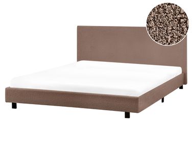 Waterbed Bouclé ALBI 160 x 200 cm Bruin