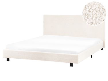 Waterbed Bouclé ALBI 160 x 200 cm Gebroken wit