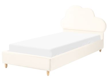 Kids Bed Cloud Velvet BELLEVUE 90 x 200 cm (EU Single) Light Beige