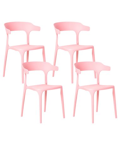 Set of 4 Garden Chairs GUBBIO Pink