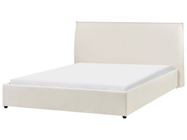 Waterbed Fluweel LAVAUR 160 x 200 cm Gebroken wit