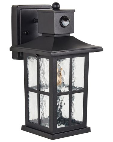 Buiten wandlamp AZMAK met bewegingssensor Zwart