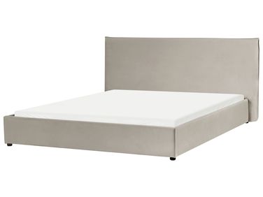 Waterbed Velvet LAVAUR 180 x 200 cm (EU Super King) Taupe