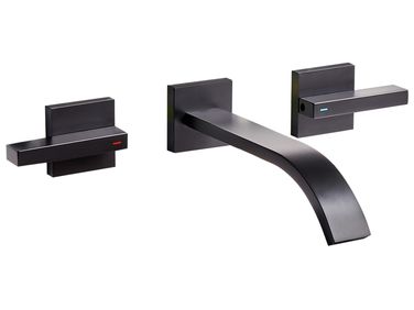 Wall Mounted Basin Mixer Tap BERRACO Brass Black