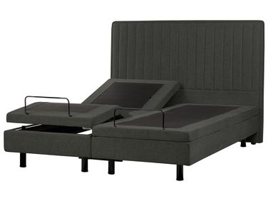 Verstelbaar bed Stof CASTELLAN 160 x 200 cm Donkergrijs