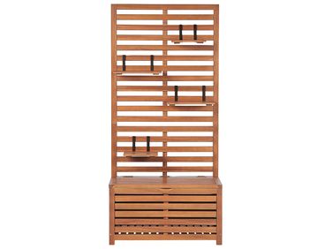 Tuinbank met wandpaneel MATINO Acaciahout 170 cm 80 cm Bruin
