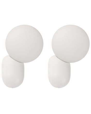 Set van 2 wandlampen HELME Wit