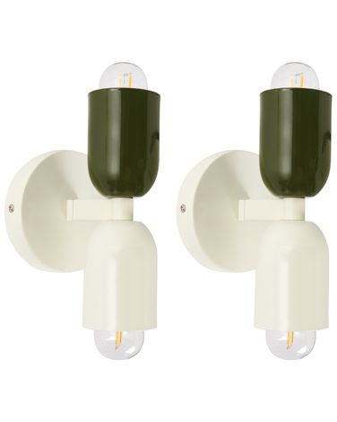Set van 2 wandlampen TOPI Metaal Gebroken wit