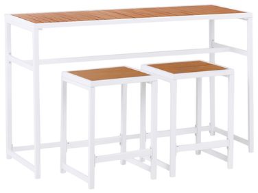 Tuin barset 2-zits AVETRANA Metaal Bruin/wit