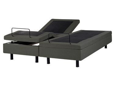 Verstelbaar bed zonder hoofdbord Stof CASTELLAN 160 x 200 cm Donkergrijs