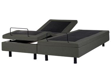 Verstelbaar bed zonder hoofdbord Stof CASTELLAN 180 x 200 cm Donkergrijs