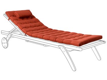Sun Lounger Pad Cushion CESANA PREMIUM 192 x 56 cm Red
