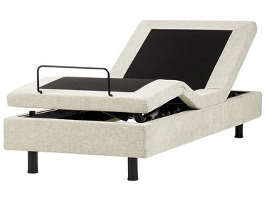 Verstelbaar bed zonder hoofdbord Stof CASTELLAN 90 x 200 cm Beige