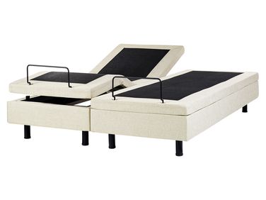 Verstelbaar bed zonder hoofdbord Stof CASTELLAN 160 x 200 cm Beige