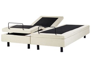 Verstelbaar bed zonder hoofdbord Stof CASTELLAN 180 x 200 cm Beige