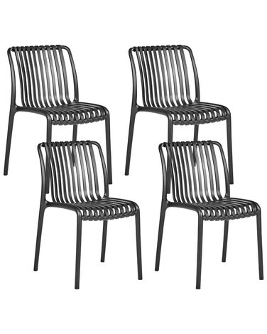 Set of 4 Garden Chairs ARICCIA Black