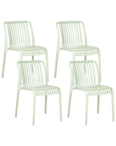 Set of 4 Garden Chairs ARICCIA Light Green