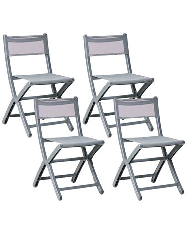 Set of 4 Garden Chairs TALCA Dark Grey