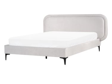 Bed Velvet SUZETTE 140 x 200 cm (EU Double) Light Grey