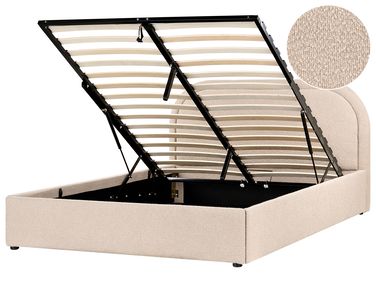 Bed met opbergruimte Bouclé QUILLIEN 140 x 200 cm Beige