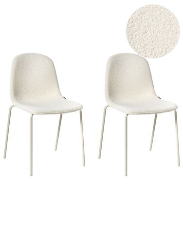 Set van 2 vergaderstoelen LOMA Bouclé Gebroken wit