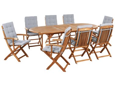 Tuinset 8-zits MAUI PREMIUM Acaciahout Lichtgrijs