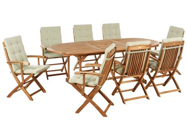Tuinset 8-zits MAUI PREMIUM Acaciahout Lichtgroen